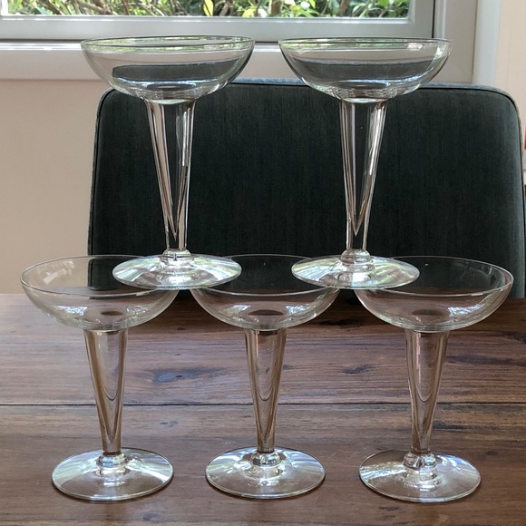 Dining 5 Vintage Hollow Stem Champagne Glasses Poshmark